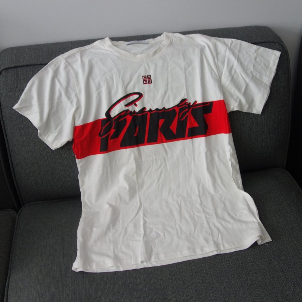 GIVENCHY PARIS Size XXL White T-Shirt 100% Cotton